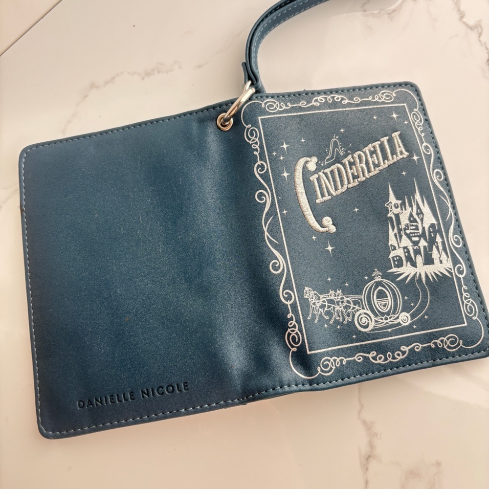 Disney x Danielle Nicole Cinderella Passport Case and Wallet Blue Faux Leather - Picture 4 of 5